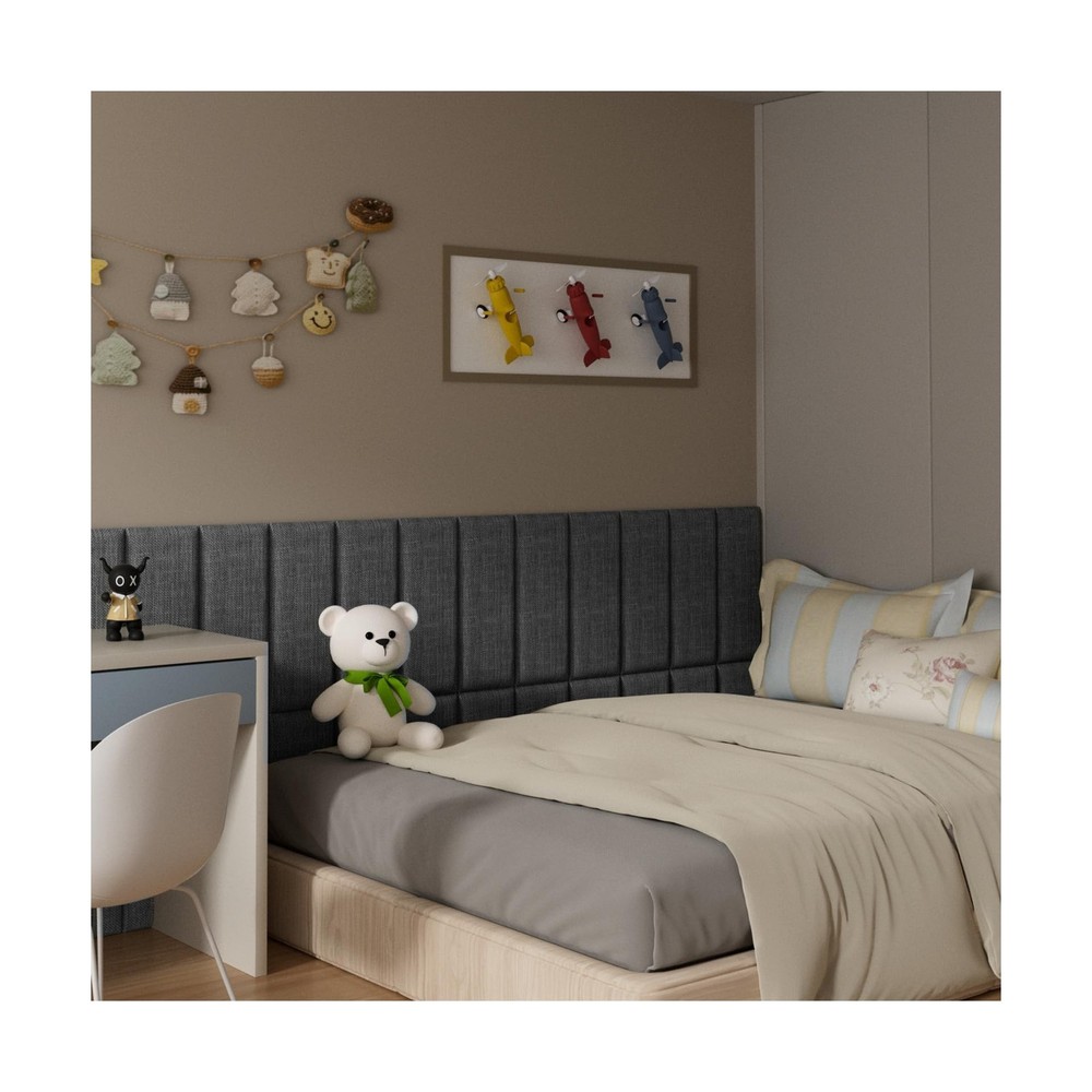 Upholstered Wall Mounted Headboard, Acoustic Wall Panel, Peel and Stick Wall ...