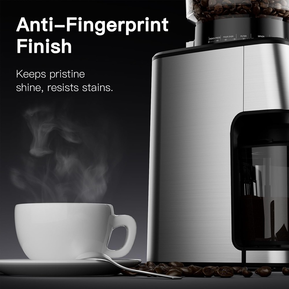 Espresso Grinder, Burr Coffee Grinder with 51 Grind Settings, Precision Timer...