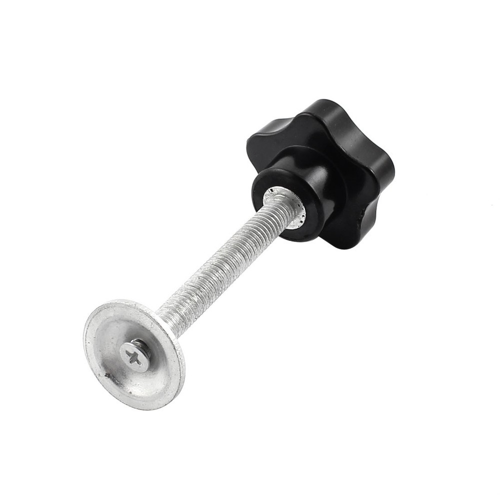 M8 Threaded Screw On Type Black Clamping Grip Knobs 88mm Length