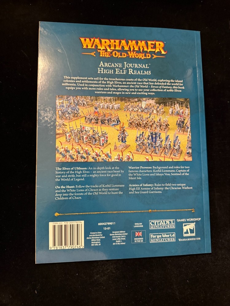 Warhammer Old World Arcane Journal High Elf Realms Rulebook Codex Supplement