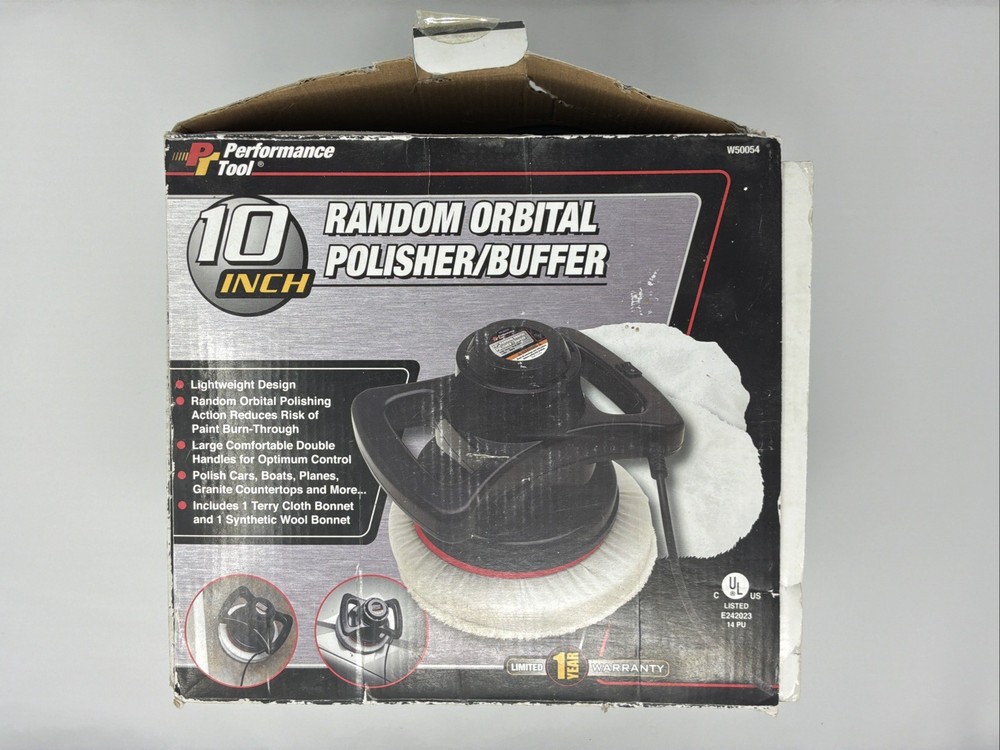 Performance Tool W50054 Random Orbital Buffer/Polisher, Black, 10 Inch
