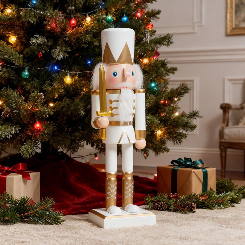 Nutcracker Figurine Wooden Nutcracker Statue Collectible Gift Sculpture
