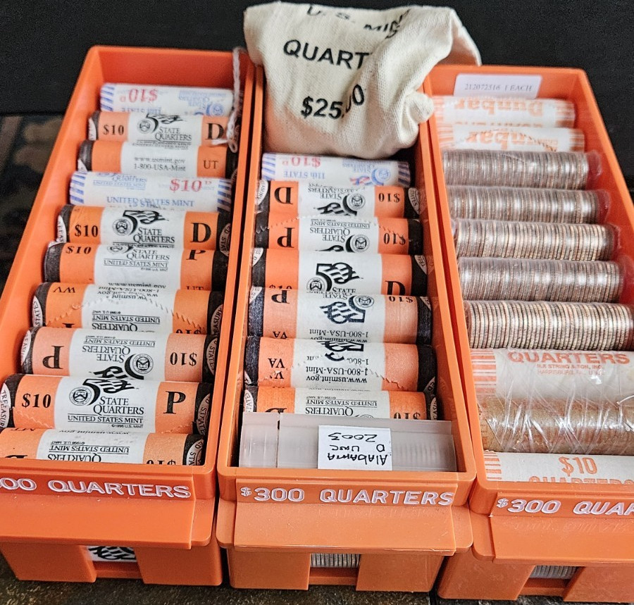 US Mint State Quarters $10 Rolls D and P