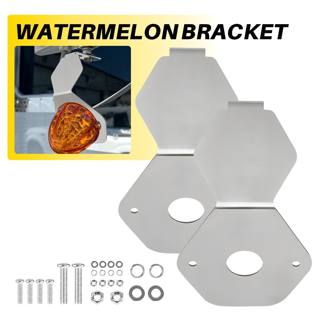 2 Watermelon Mirror Turn Signal Angled Bracket Stainless - Light Not Include US