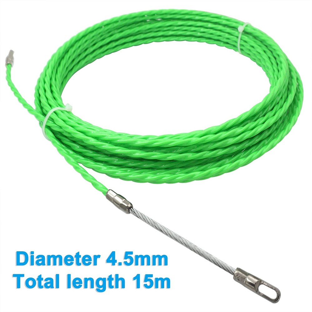 Fish Tape 49ft Wire Fishing Tools Cable Pulling Wire 4.5mm Diameter Ideal For Ca