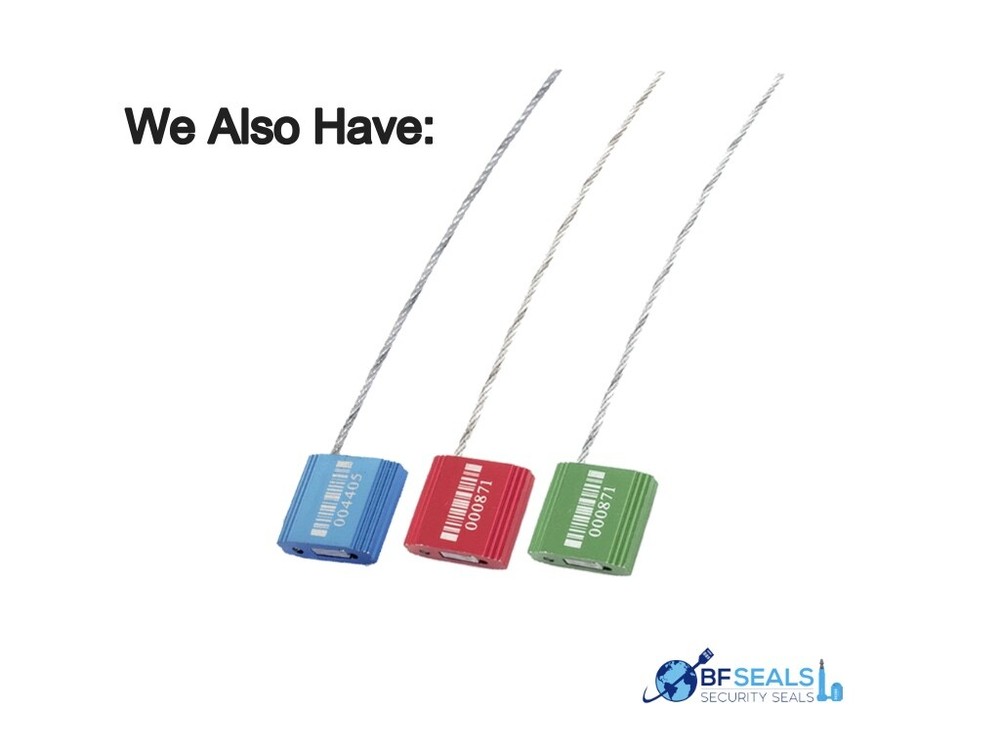 CABLE Security Lock Seal with 2.4mm-12" 20 pcs. Numbered / Barcode, RED