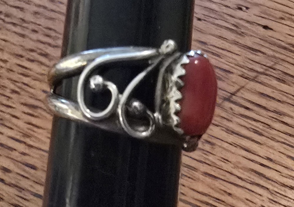 NWT NATIVE AMERICAN RING Coral Size 5