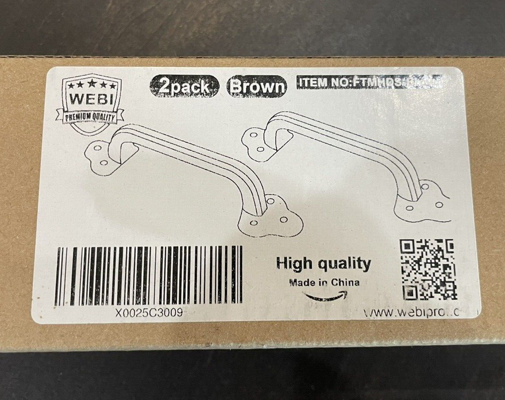 WEBI Rustic Cast Iron Door 9" Handle Pulls, 2 Pack, Black Unused B114