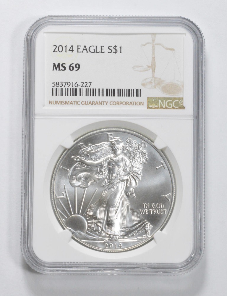 MS69 2014 American Silver Eagle NGC Brown Label