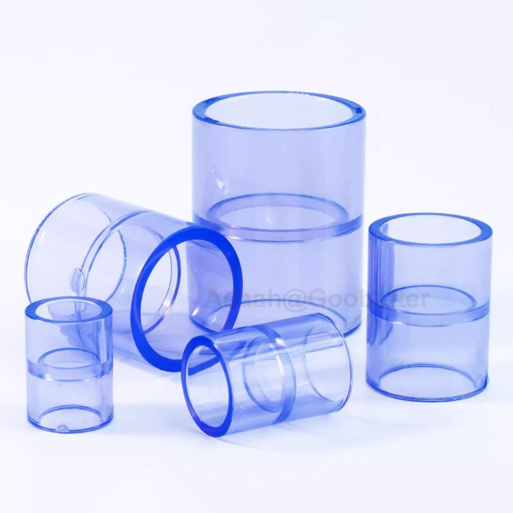 Clear UPVC Pipe FittingID: 20-110mm Straight Socket Coupling Joint Connector