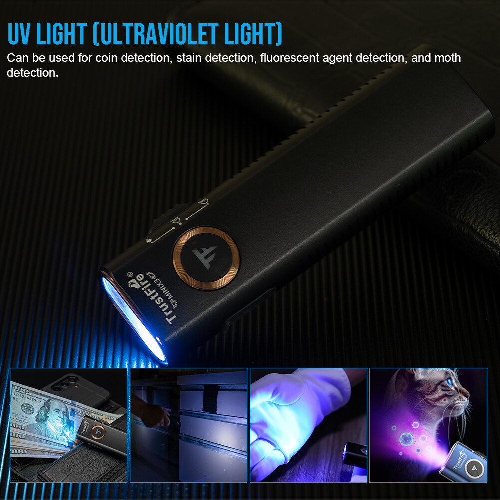 Trustfire MINI X3 EDC Flashlight , White , Floodlight , Infrared , Green Pointer