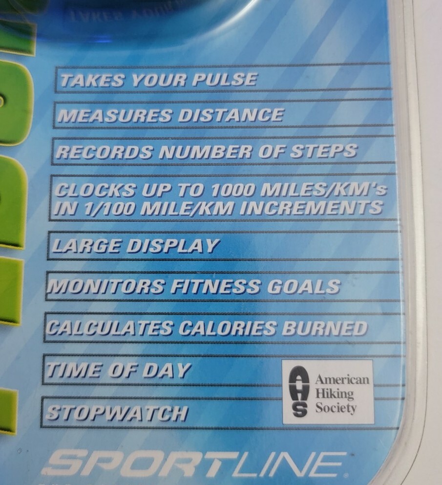 Sportline Pulse Pedometer Model-355, New. Pulse, Steps, Calories.