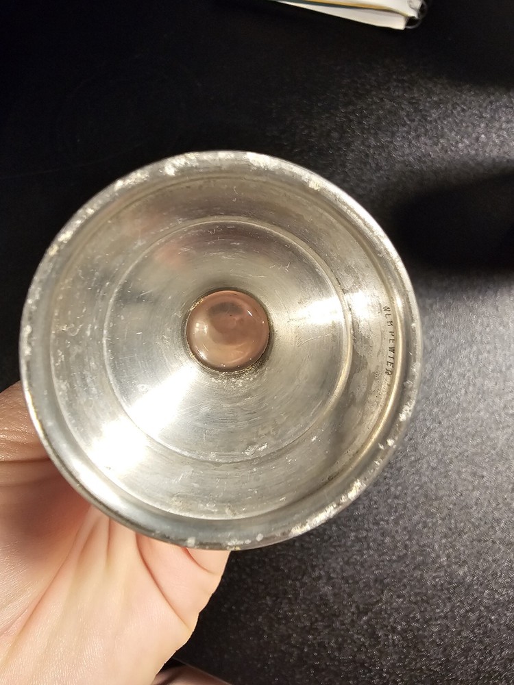 7.25” Etched Crystal Bud Vase with pewter Base by Web