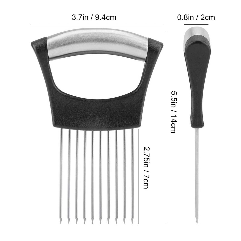 JAYVAR Onion Holder for Slicing, Cutter Universal size, Silver
