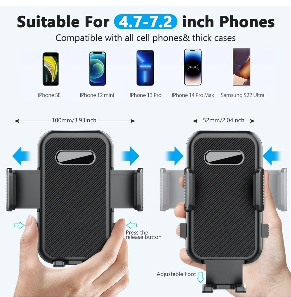 Car Phone Holder, Dashboard Windscreen Sturdy Suction Cup Mount, 360°Universal