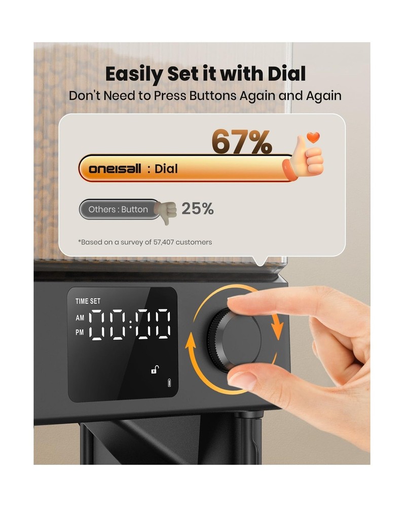Automatic Cat Feeder for 2 Cats Precise Portion Control and 10sec Voice Recorder