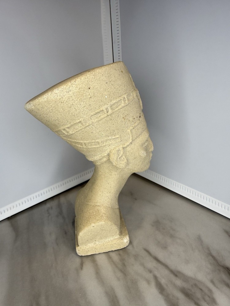 Authentic Egyptian Nefertiti Sand Stone Carved Bust