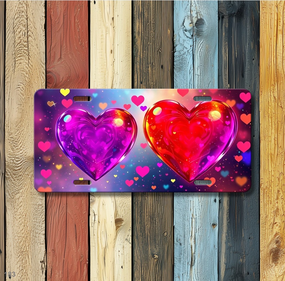 Bold Hearts License Plate Your Text Front Plate Special Gift