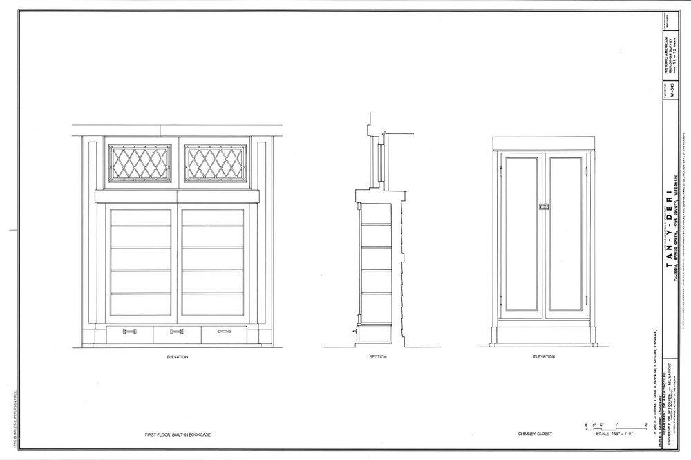 4 bedroom open plan home by Frank Lloyd Wright, printed architectural drawings