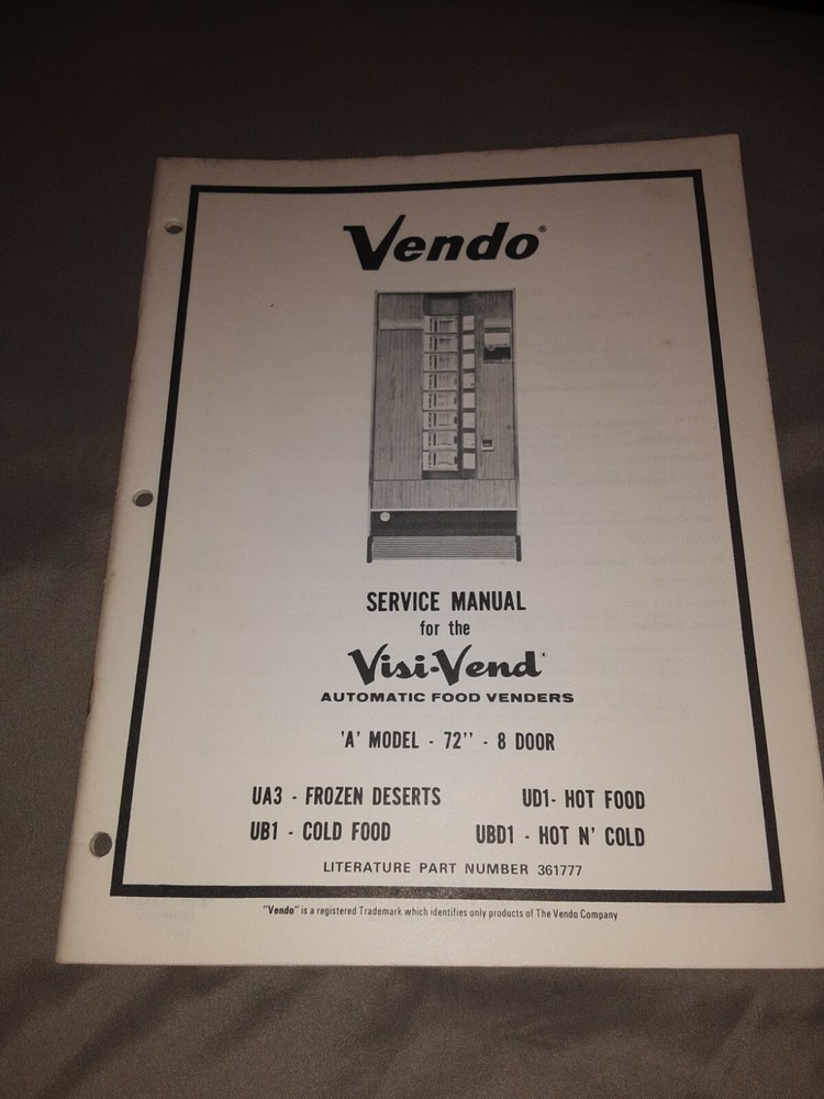 1971 Vendo Visi Vend Model A Service Manual