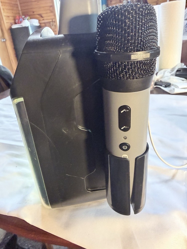 Singing Machine SML294BK Bluetooth Karaoke System 2 Mics USB-C Tested