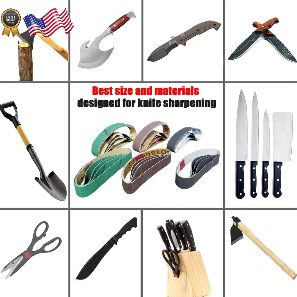 24 Pcs 3/4" x 12" Replacement Knife Sharpener Sanding Belt Kit & Work Sharp Knif