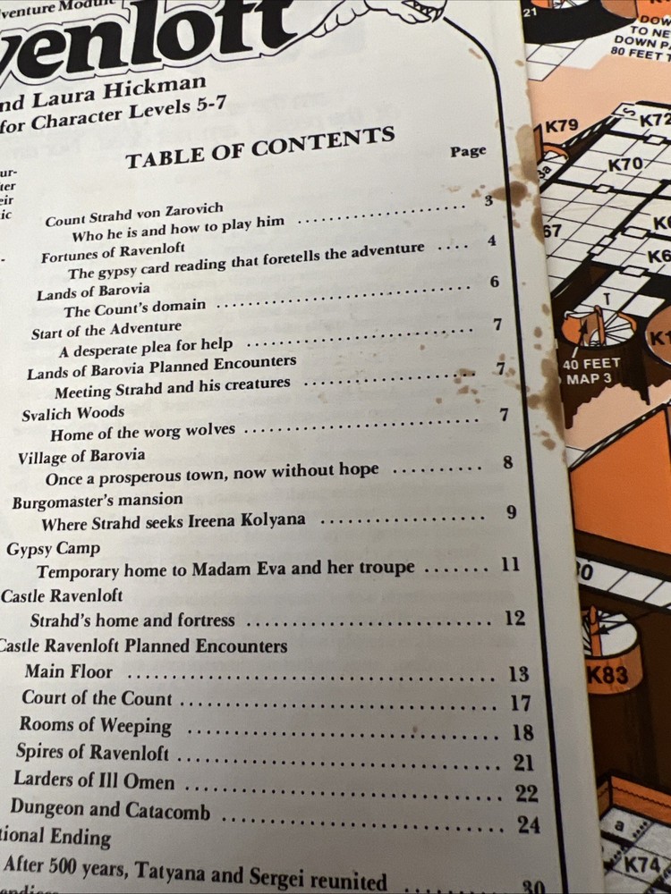 Advanced Dungeons & Dragons Ravenloft 16 TSR 9075 Both Maps
