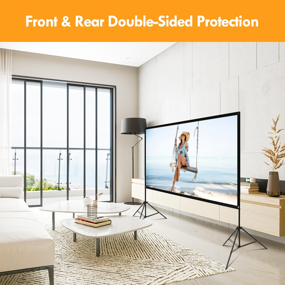Outdoor Projector Screen with Stand SCREENMAX 120 inch Foldable Projector Screen