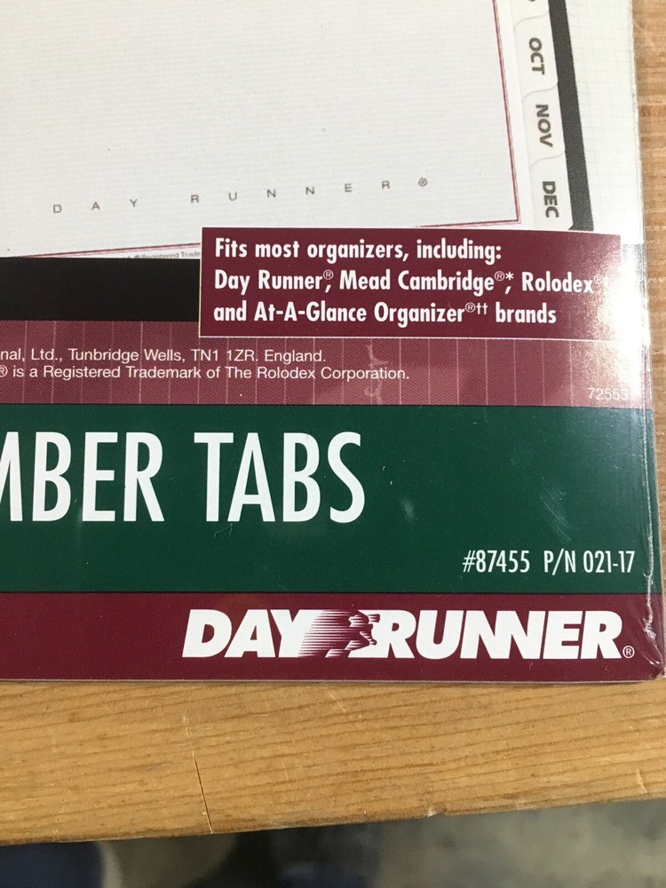 Day Runner Planner 87455 Refill January December Tabs Franklin Mead 3 Ring