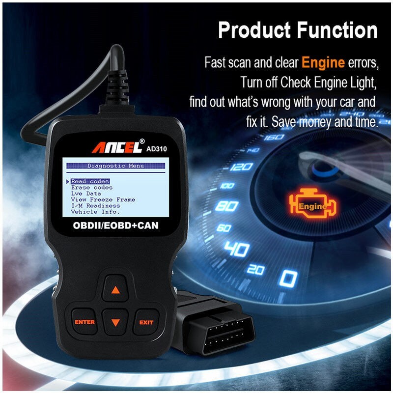Volvo XC90 OBDII OBD2 OBD Car Fault Code Service Reader Reset Scanner AD310 Tool