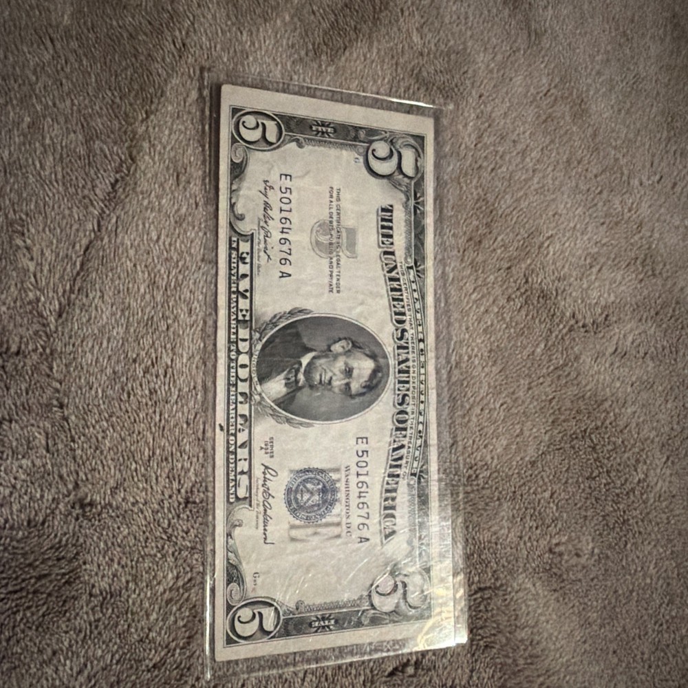 1953 A US FIVE DOLLAR SILVER CERTIFICATE