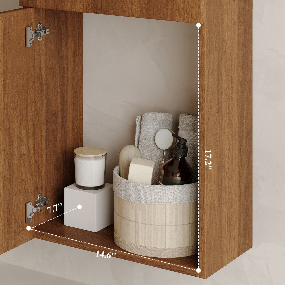 Modern Floating Bathroom Vanity with Intergrated Ceramic Basin