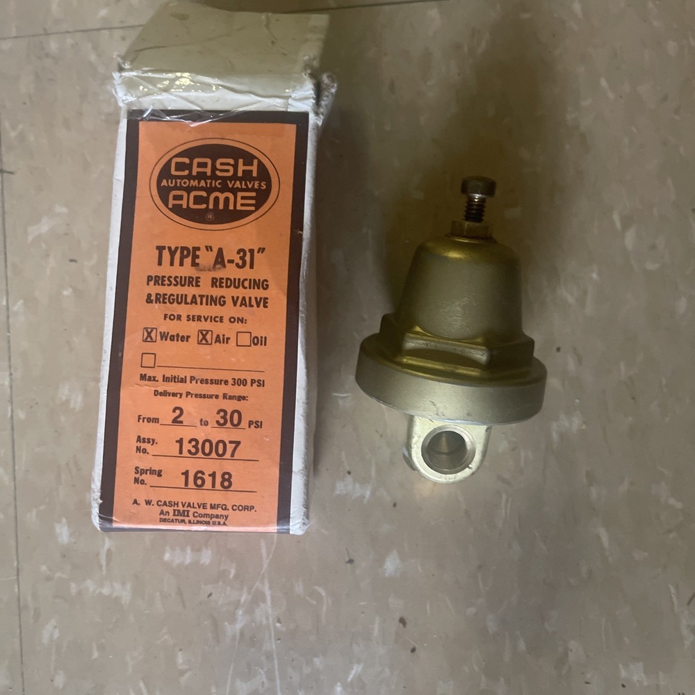 Cash, Automatic Valves, Ackley Type A-31 Pressure Reducing Regulator Valve