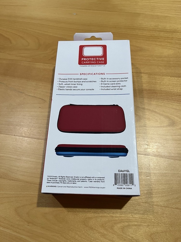 Ematic Nintendo Switch Compatible Protective Carrying Hardshell Zippered Case