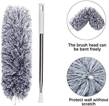 Microfiber Feather Duster with Extendable Pole, 100-inch Extra-Long Dusters