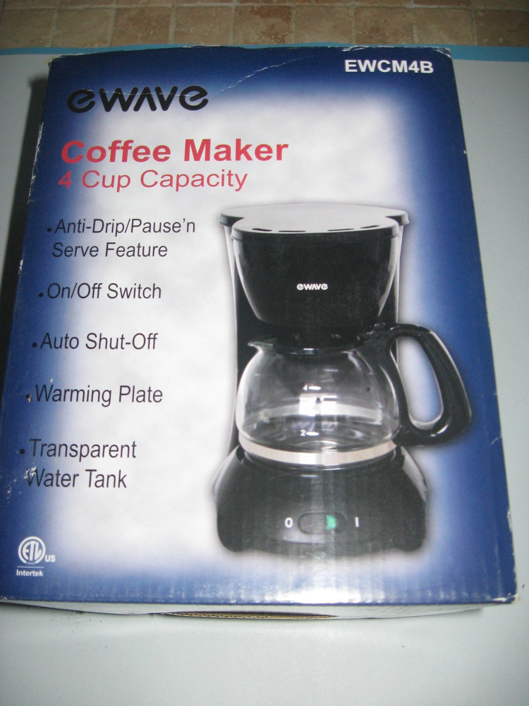 EWAVE Four-Cup Coffee Maker~Pause & Serve Feature~Auto Shut Off | NEW in Box