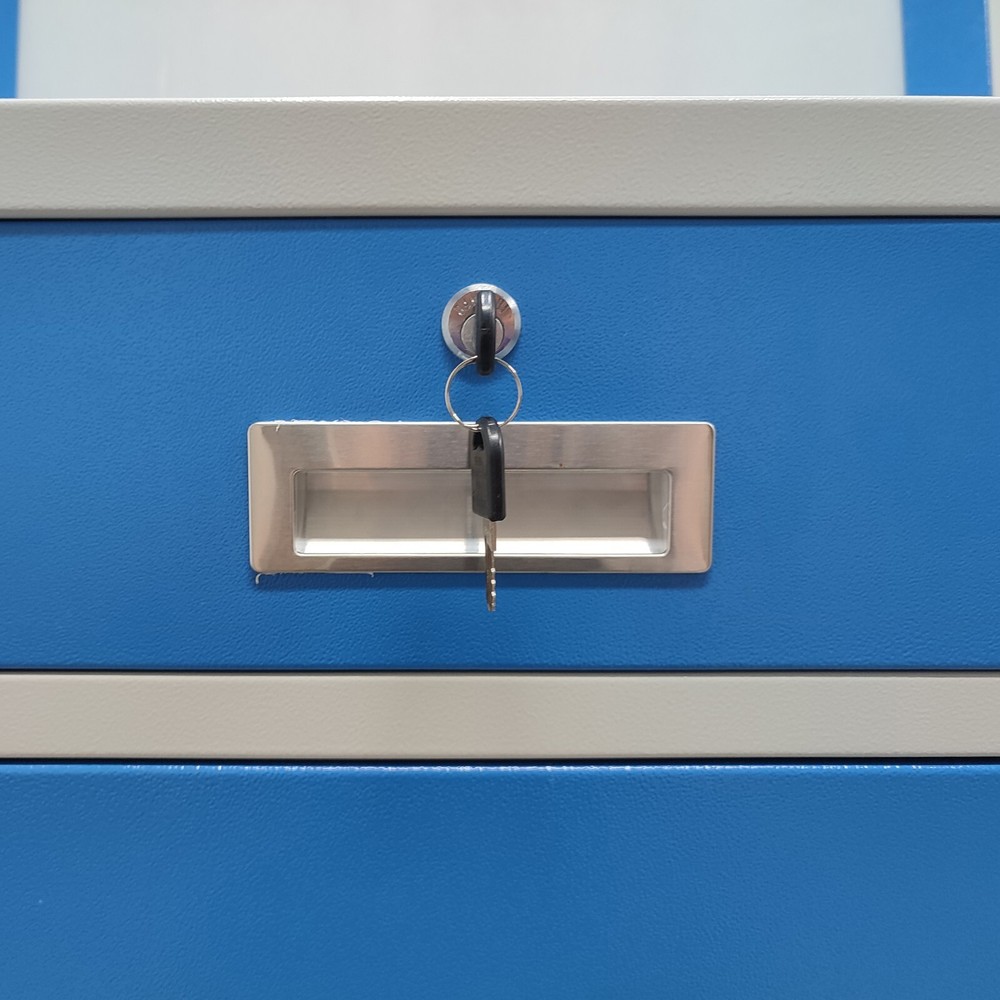 1 PC Blue Industrial Mobile Security Computer Cabinet 63 in H