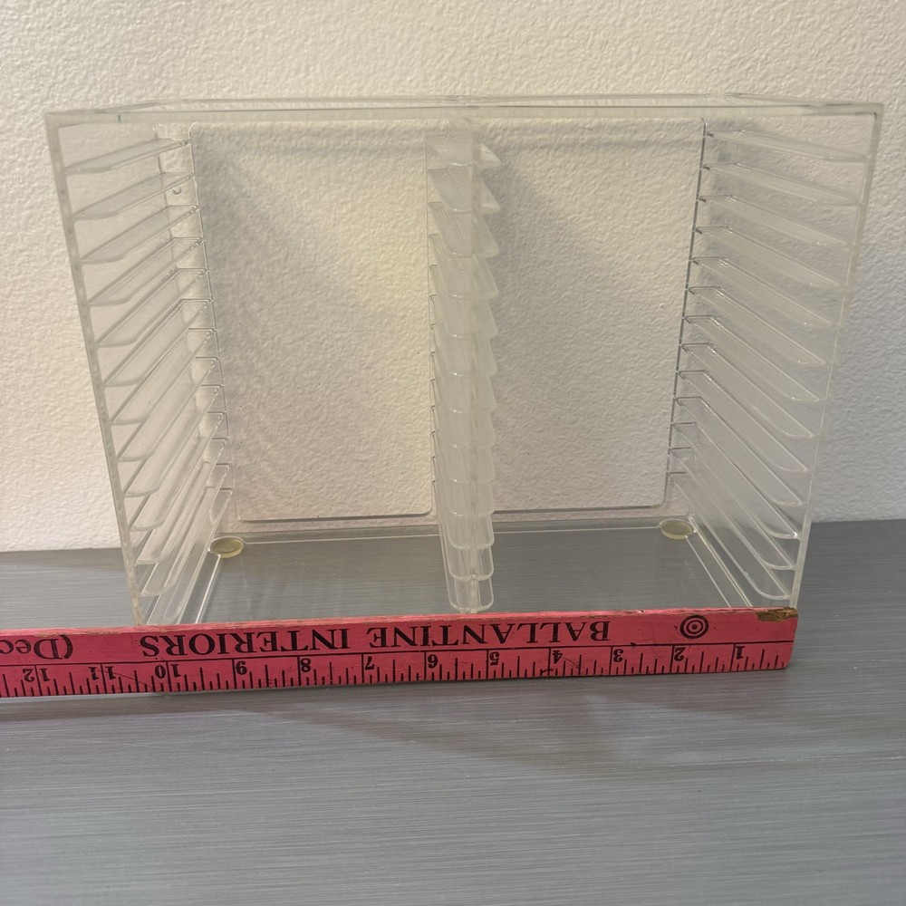 Vintage 1993 Clear Acrylic CD Holder – Stackable Media Storage organizer