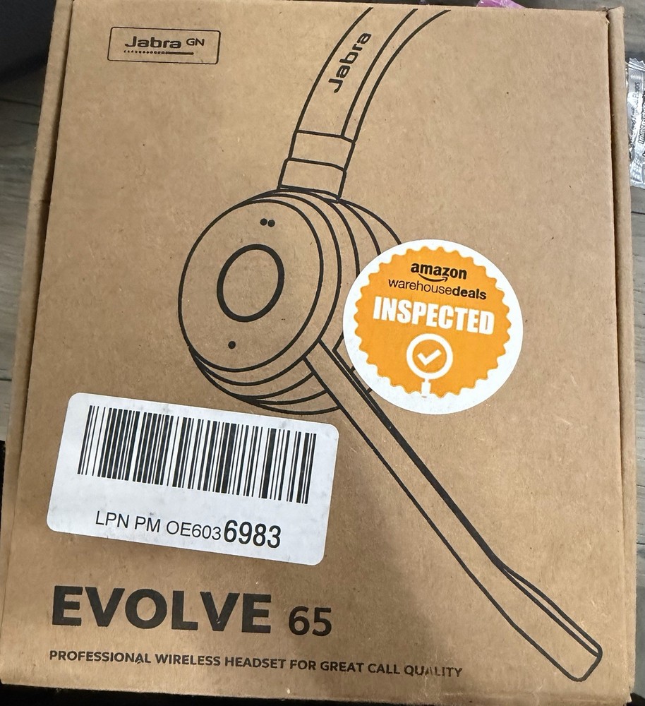 Jabra Evolve 65 Wireless Headset Double Boom Mic Headband Black