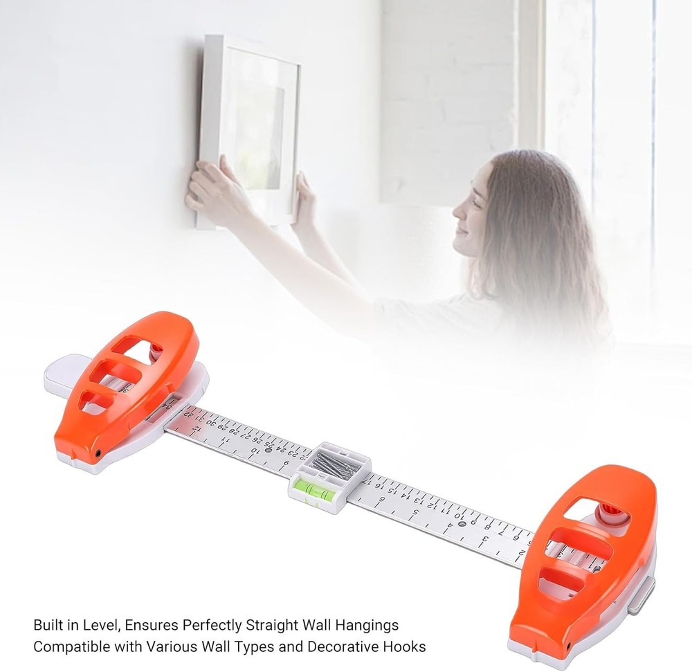 Level Ruler Picture Hanging Tool with Level for Photo Frames Wall Decor