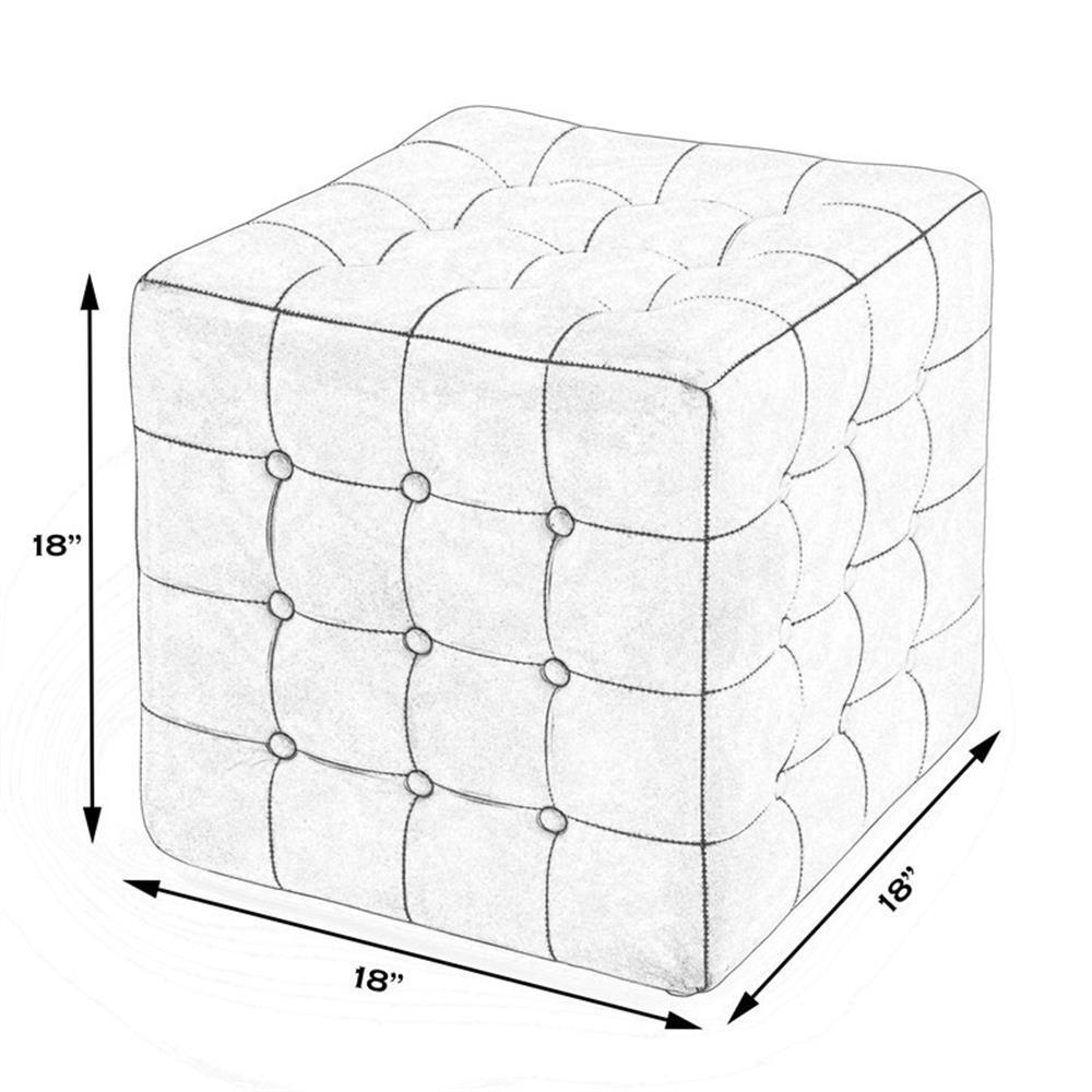 Beaumont Lane Black Leather Ottoman
