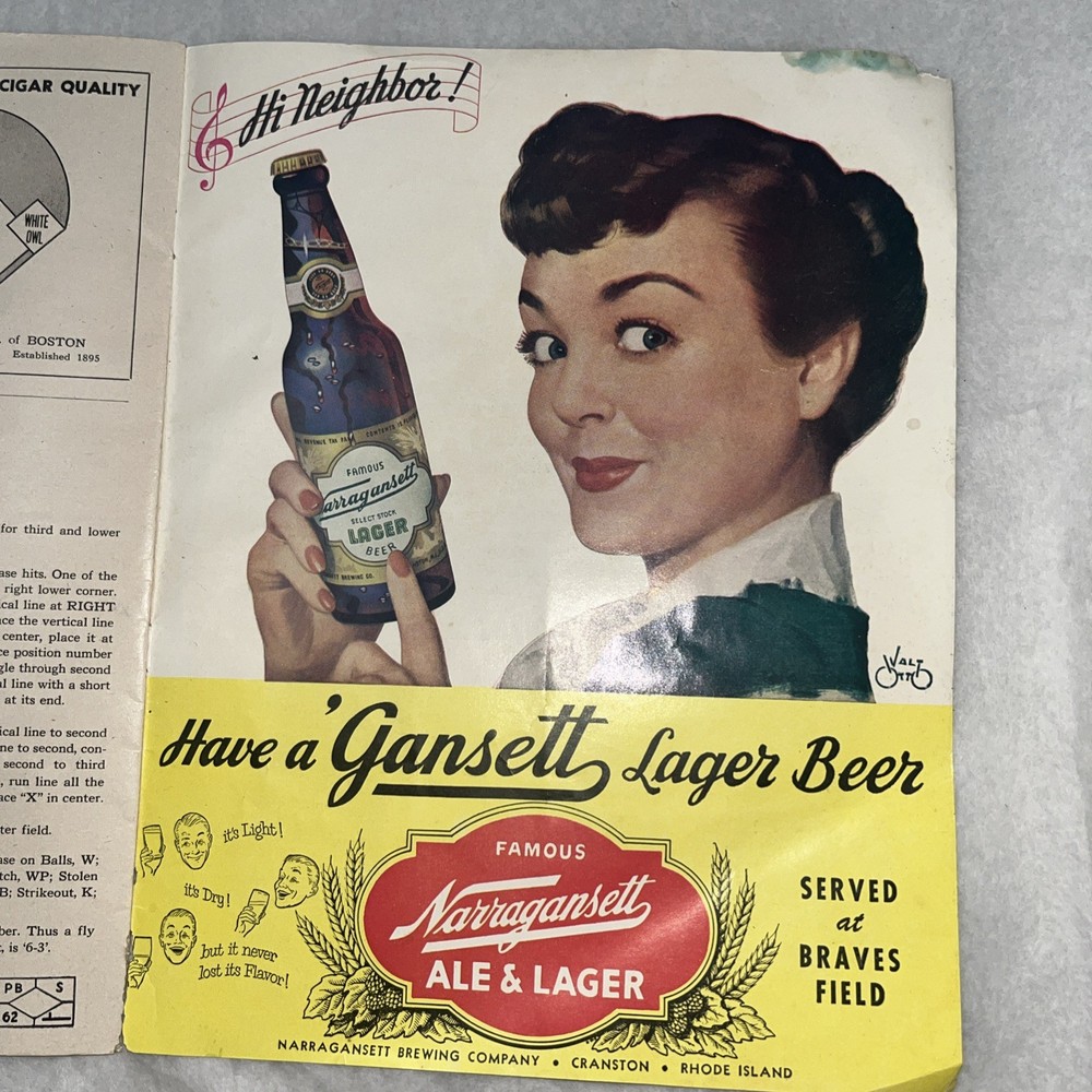 Boston Braves VS. Philadelphia Phillies 1952 Program