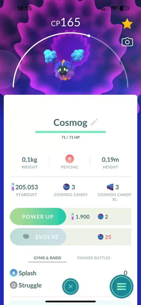 - Cosmog - P T C - high stardust - Description