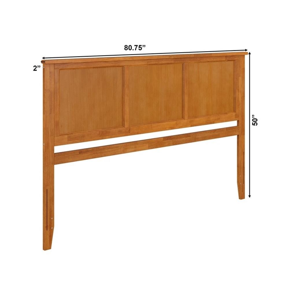 Pemberly Row King Contemporary Solid Wood Panel Headboard in Light Toffee