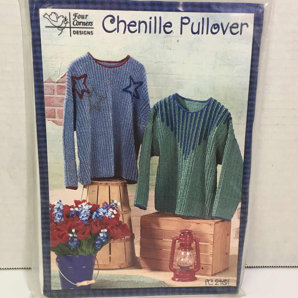 Chenille Pullover Pattern Size Misses' xs-xl Four Corners Design