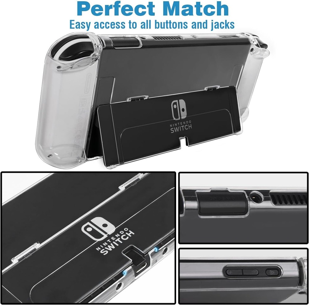 Clear Case for Switch OLED, Comfort Grip Shell