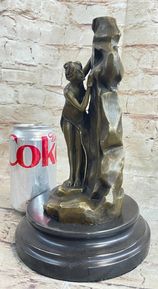 Hand Made Sexy Lady Behind Wall Made by Lost Wax Method 100% Solid Bronze