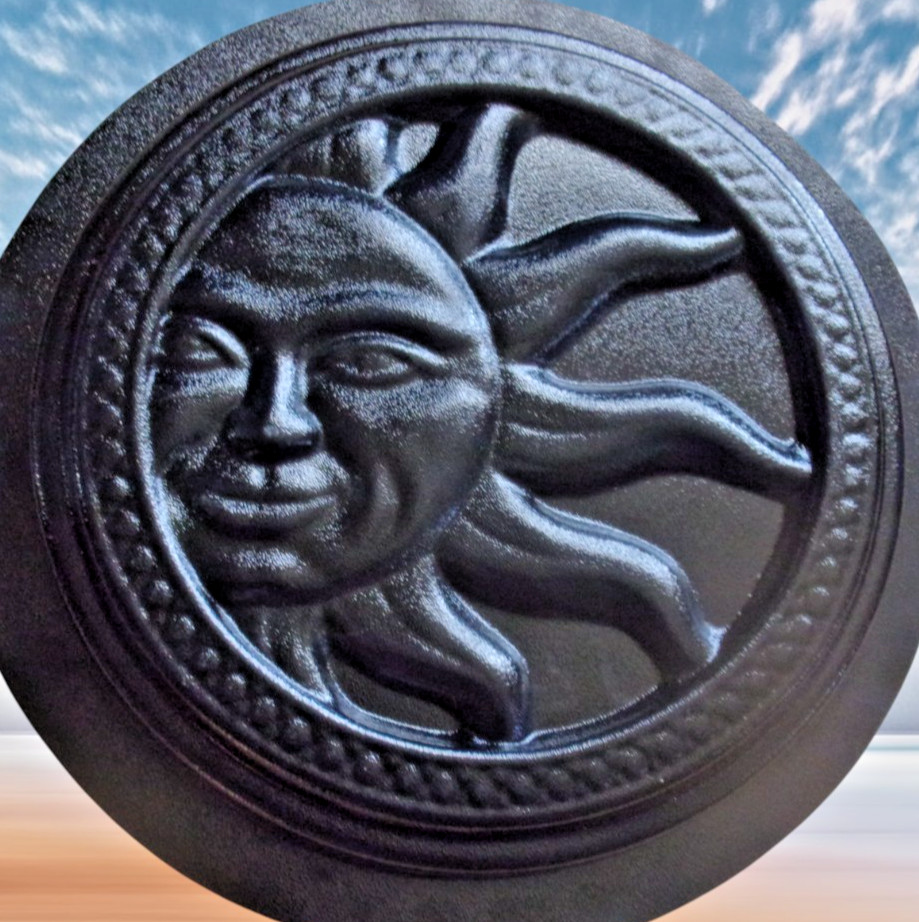 Sun steppingstone mold concrete plaster cement plastic eclipse mould 13" x 2"