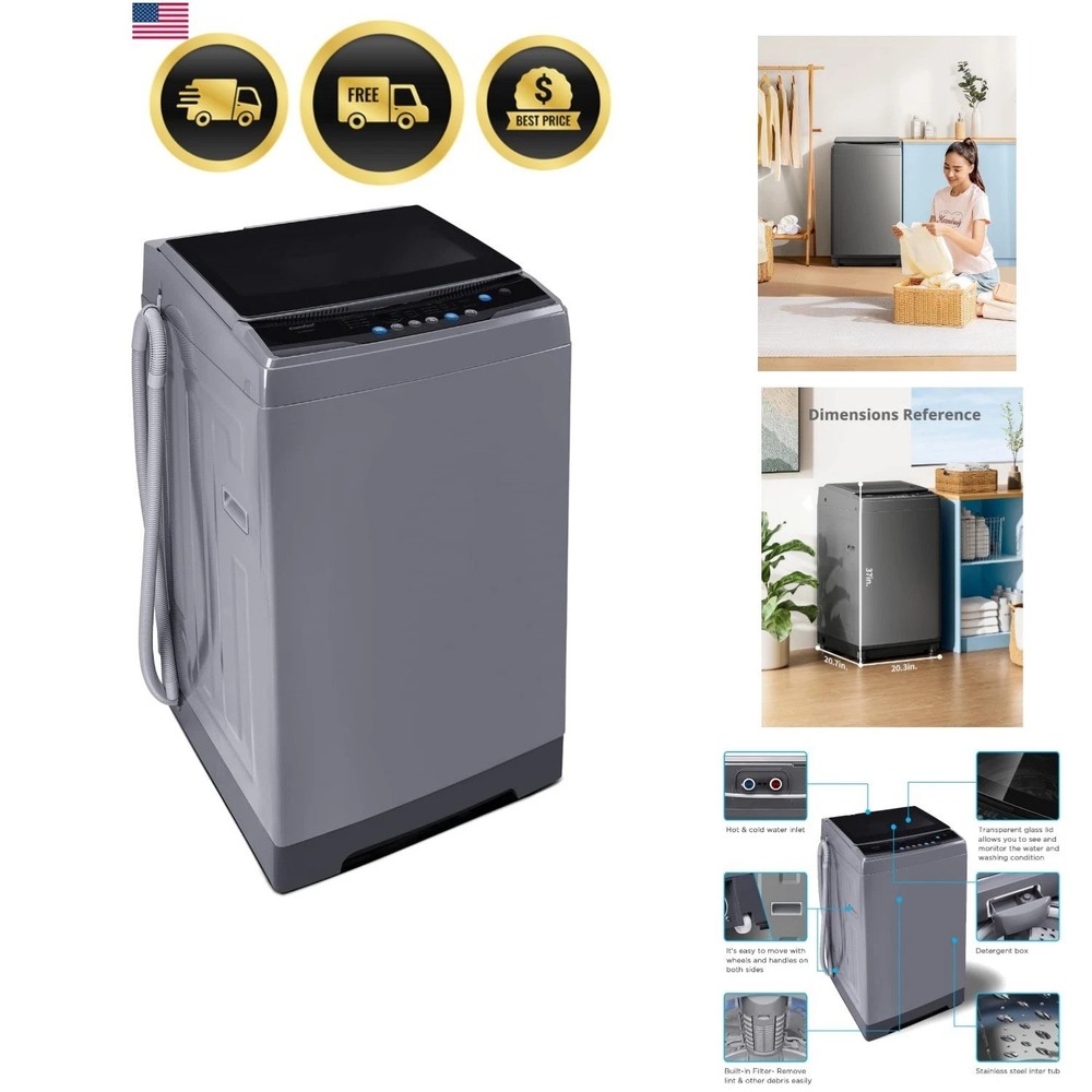 COMFEE’ 1.6 Cu.ft Portable Washing Machine, 11lbs Capacity Fully Automatic Co...