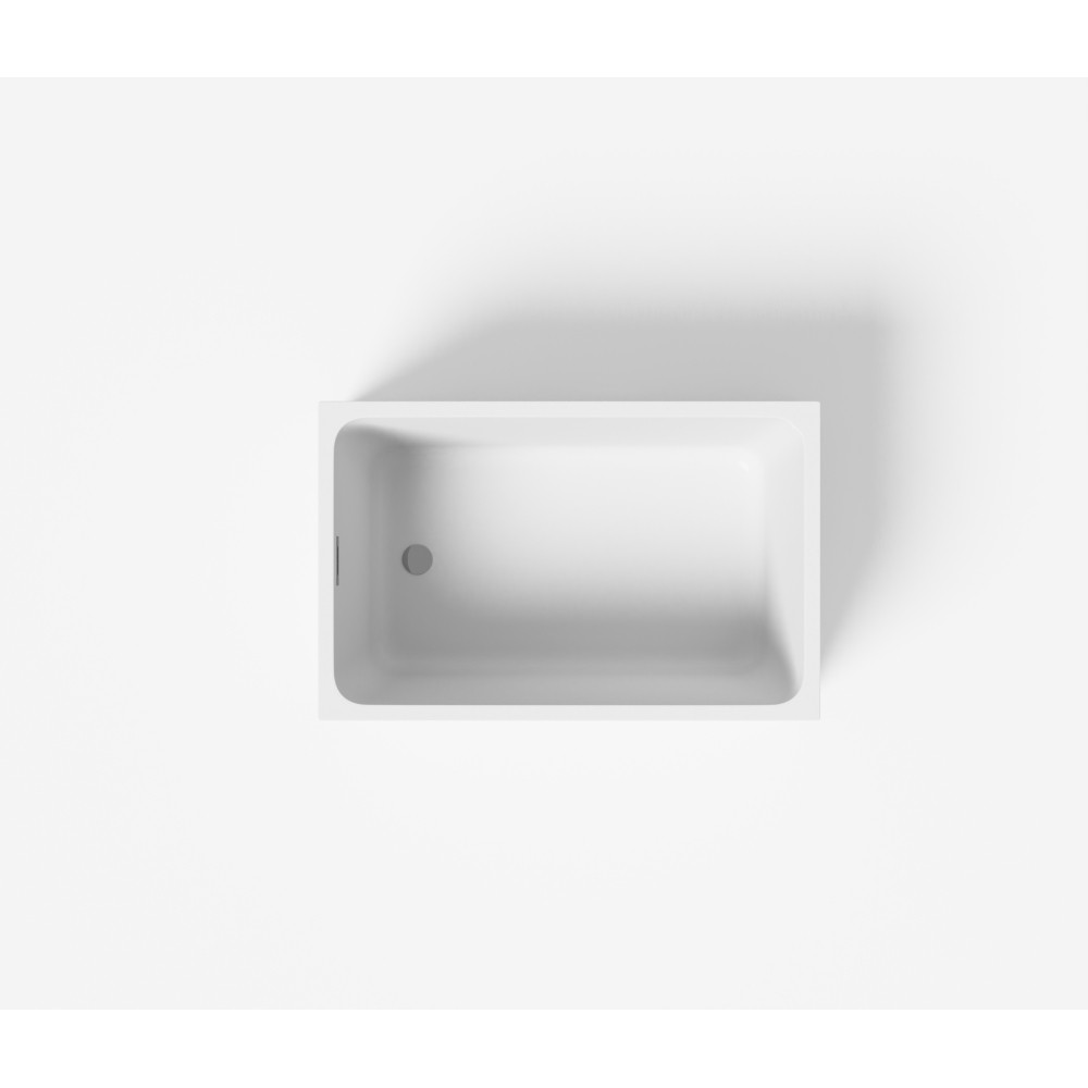 White Rectangular 47x28-inch Acrylic Soaking Tub, Chrome Drain, Easy Clean